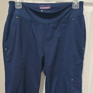 Women's Purple Label Yoga by Healing Hands Navy Scrub Pants - Size Small